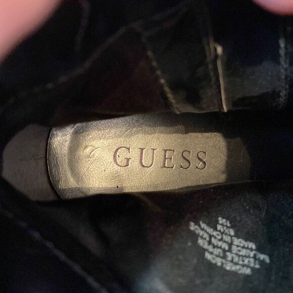 Guess Kelson Womens Ankle Booties Suede Black Wedge Side Zip Casual - Picture 10 of 13